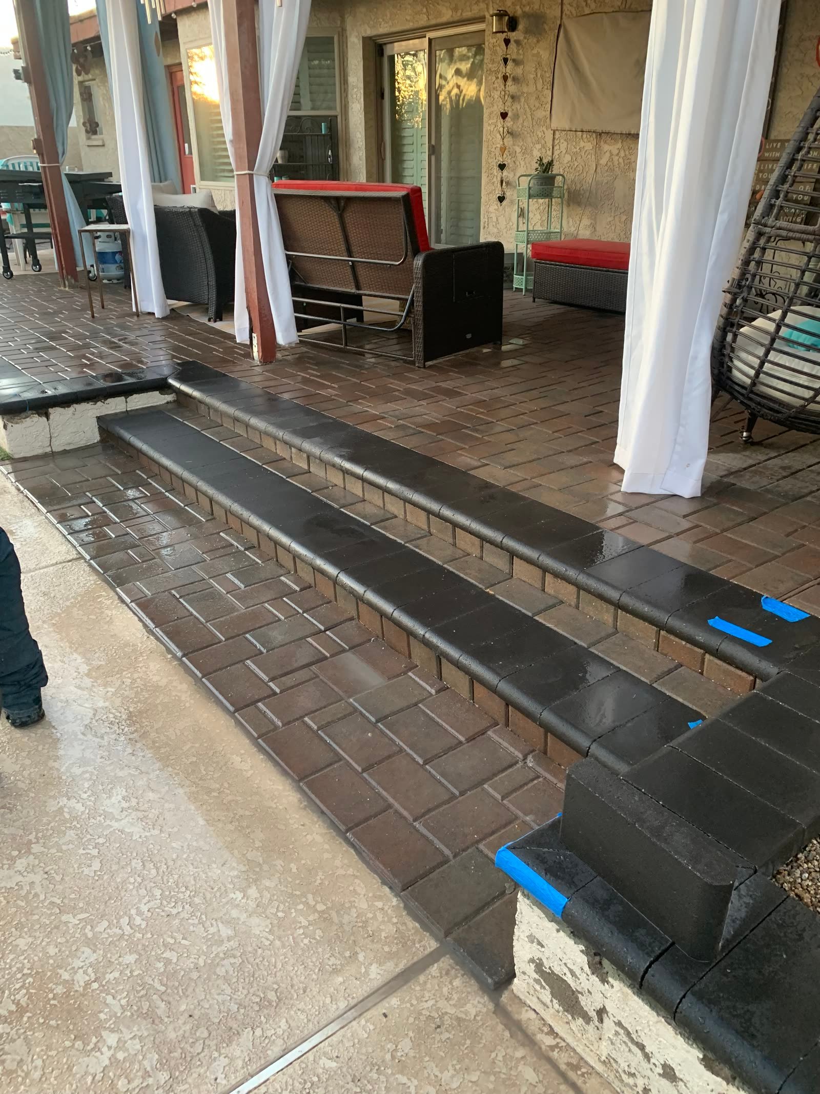 Paver patio and steps